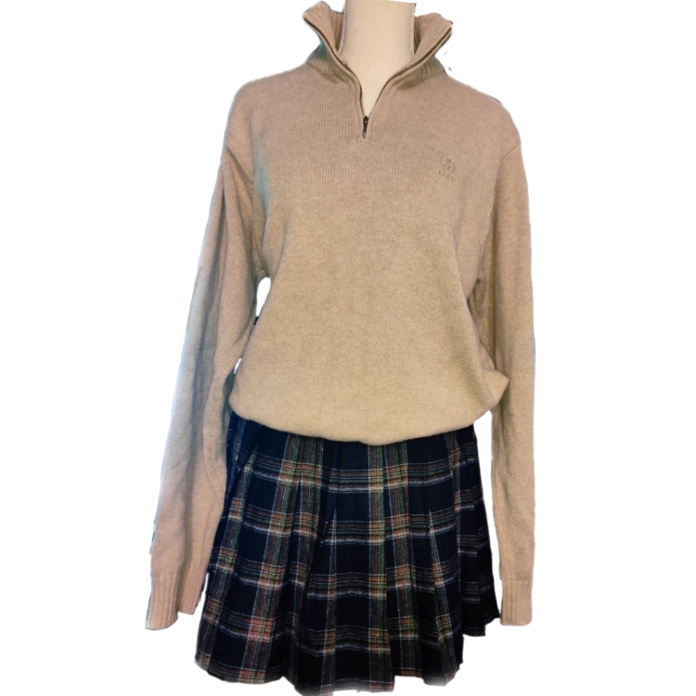 PLAID PLEATED SKIRT